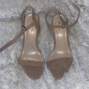 Tan, heeled sandals